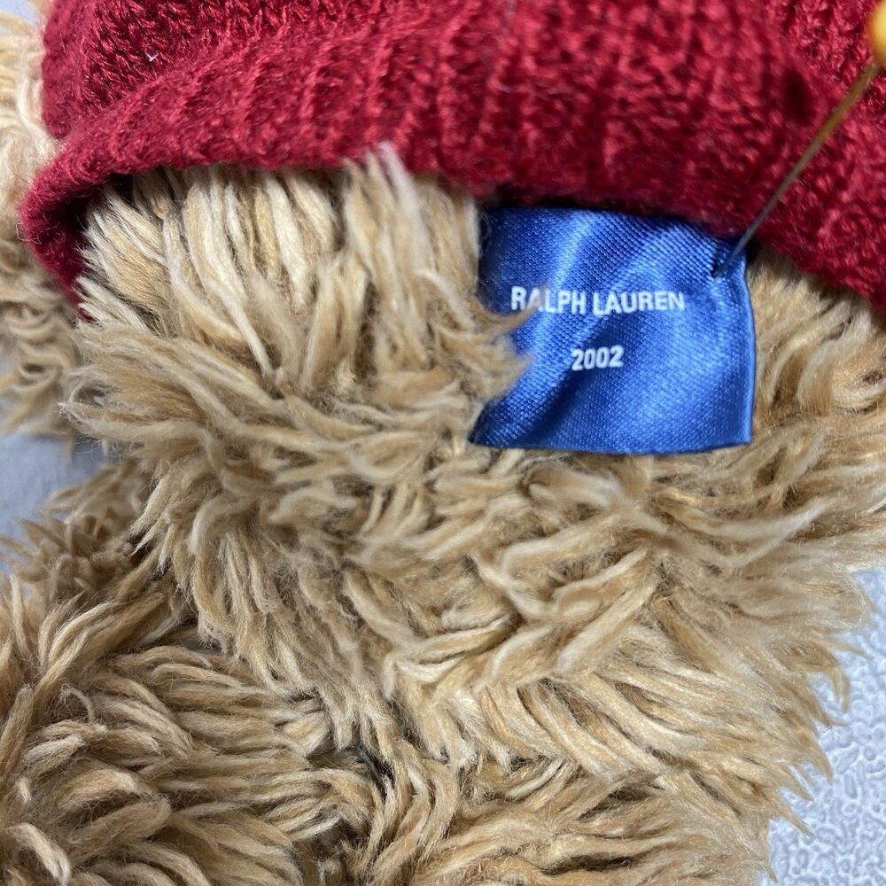 Vintage Ralph Lauren Bear Plush 2002 8" Spelled Out Red Sweater Shaggy Stuffed - Picture 3 of 4
